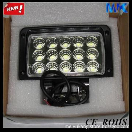 new design square car parts 45w 12v 24v 2300lm ip67 auto led car light